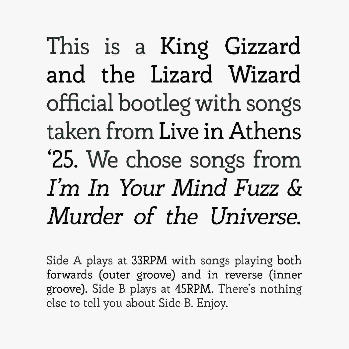 King Gizzard and The Lizard Wizard - Songs From I'm In Your Mind Fuzz & Murder of The Universe Live in Athens '25