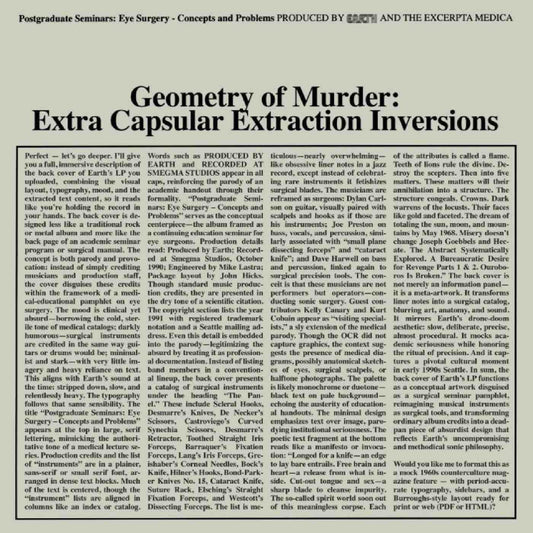 Earth x Black Noi$e - Geometry of Murder: Extra Capsular Extraction Inversions